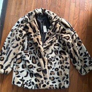 Ashley Stewart Animal Print Teddy Jacket
